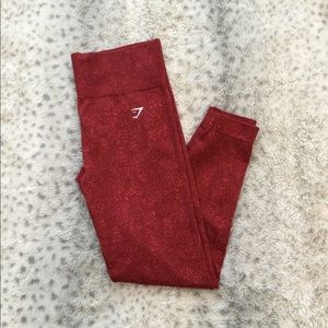 Like New Gymshark Adapt Fleck Leggings in Burgundly (Size Large)
